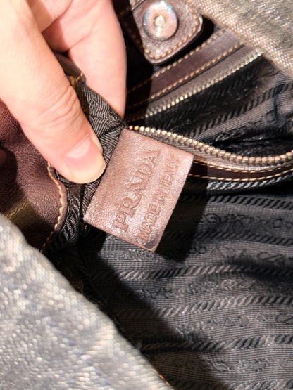 PRADA DENIM MEDIUM HOBO BAG