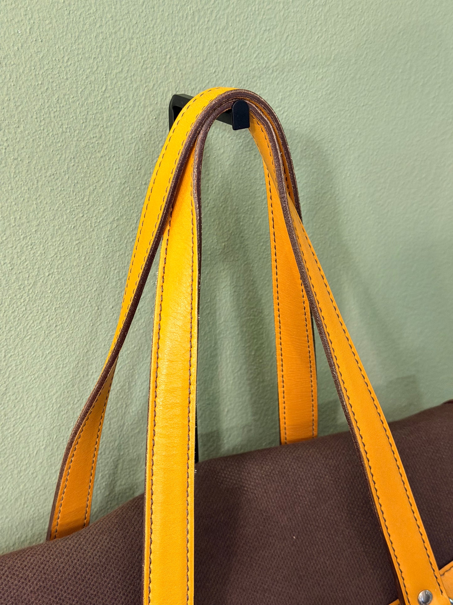PRADA BROWN BUCKLE LARGE BOSTON SHOULDER BAG