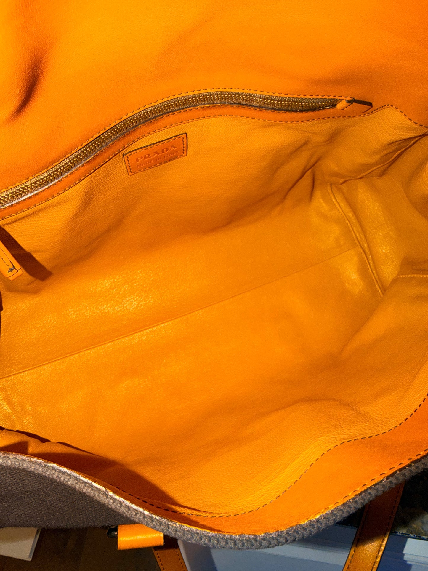 PRADA BROWN BUCKLE LARGE BOSTON SHOULDER BAG