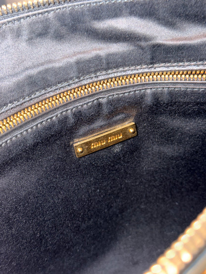 MIU MIU BLACK STUDDED POCHETTE