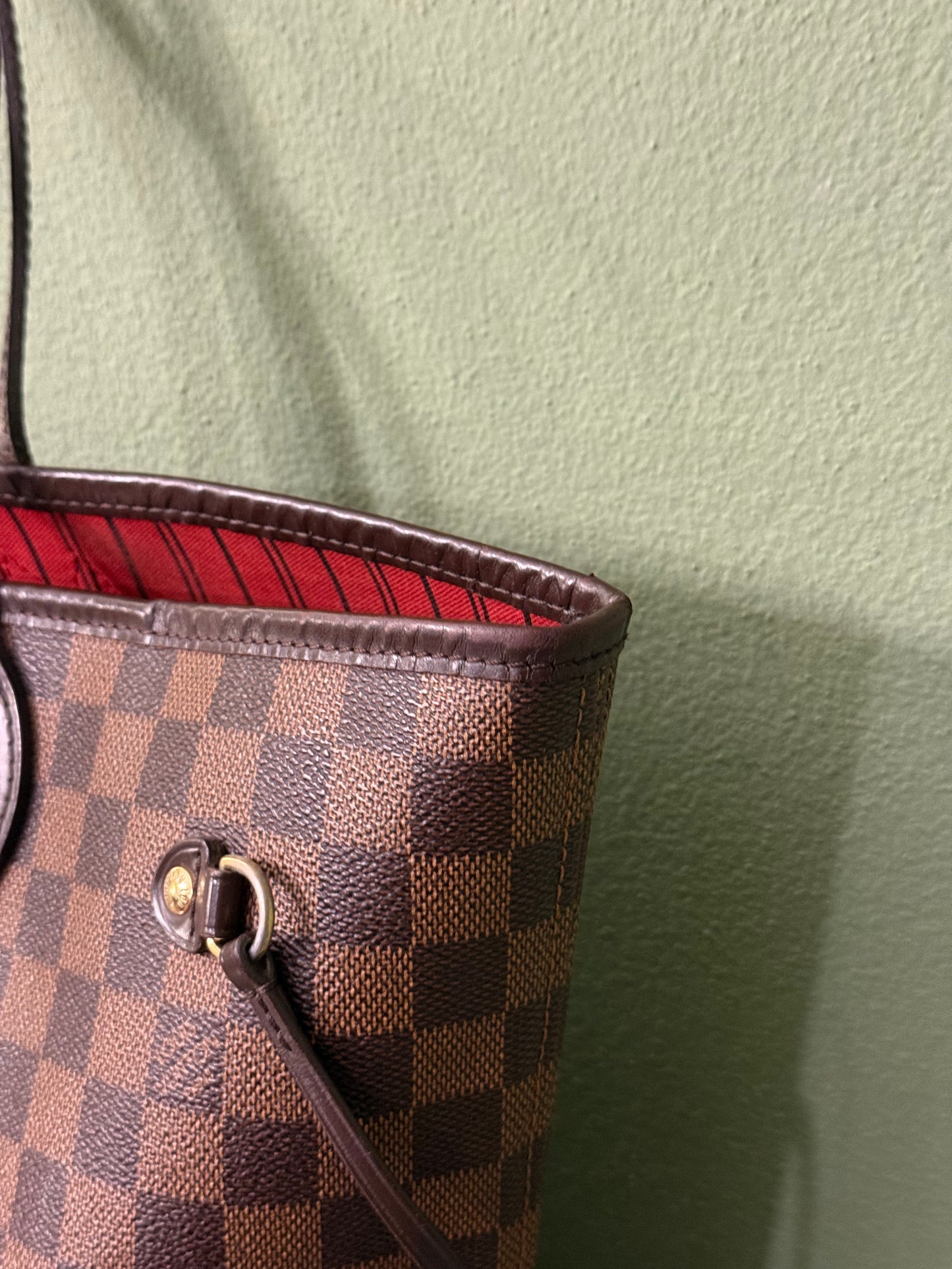 LOUIS VUITTON DAMIER EBENE NEVERFULL MM SHOPPER TOTE