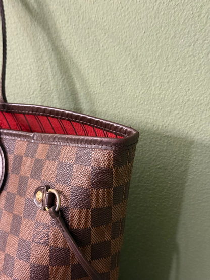LOUIS VUITTON DAMIER EBENE NEVERFULL MM SHOPPER TOTE