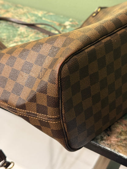 LOUIS VUITTON DAMIER EBENE NEVERFULL MM SHOPPER TOTE