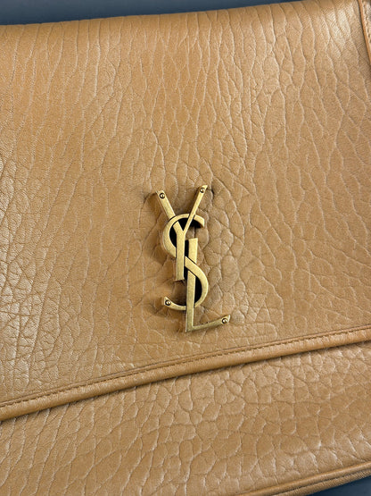 SAINT LAURENT GRAINED LEATHER TAN LARGE NIKI SHOULDER BAG