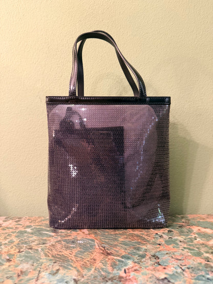PRADA BLACK MESH SMALL HANDBAG