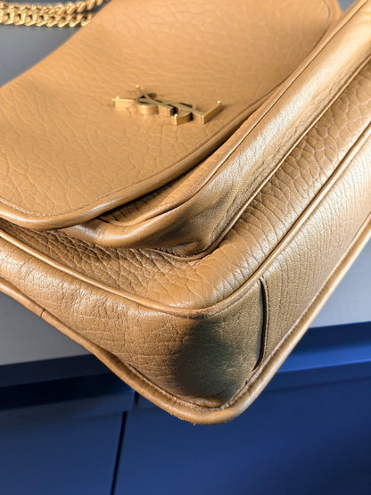 SAINT LAURENT GRAINED LEATHER TAN LARGE NIKI SHOULDER BAG