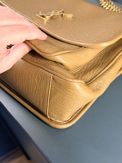 SAINT LAURENT GRAINED LEATHER TAN LARGE NIKI SHOULDER BAG