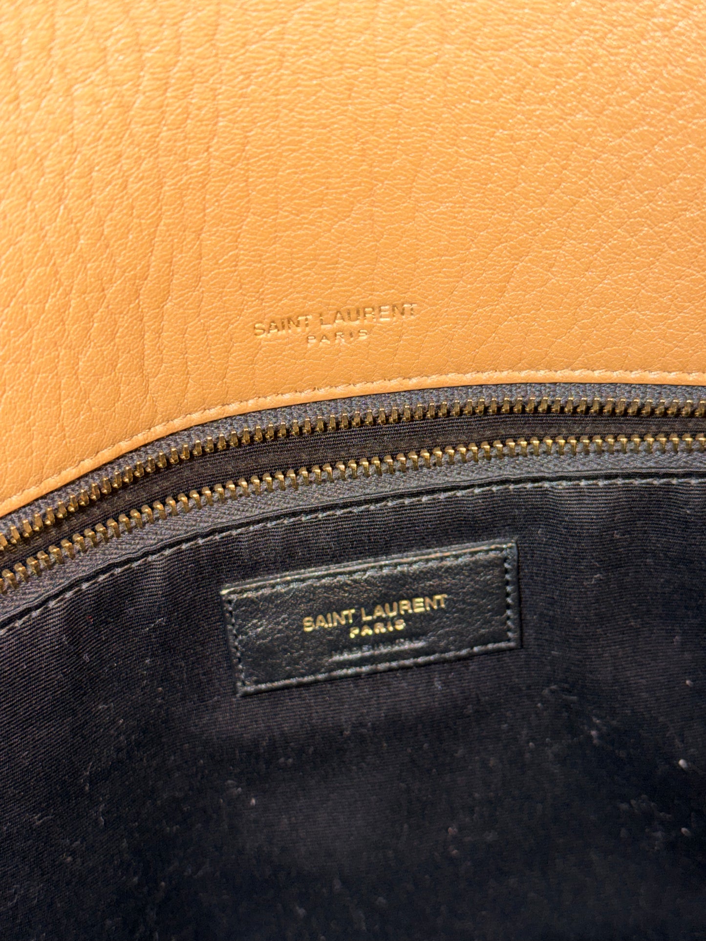 SAINT LAURENT GRAINED LEATHER TAN LARGE NIKI SHOULDER BAG