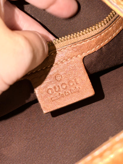 GUCCI BROWN MONOGRAM PELHAM SHOULDER BAG
