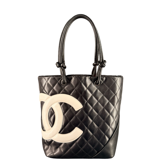 CHANEL BLACK SMALL CAMBON BUCKET HANDBAG