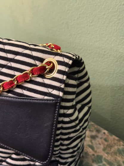 CHAMEL STRIPED JUMBO COCO SAILOR SHOULDER BAG