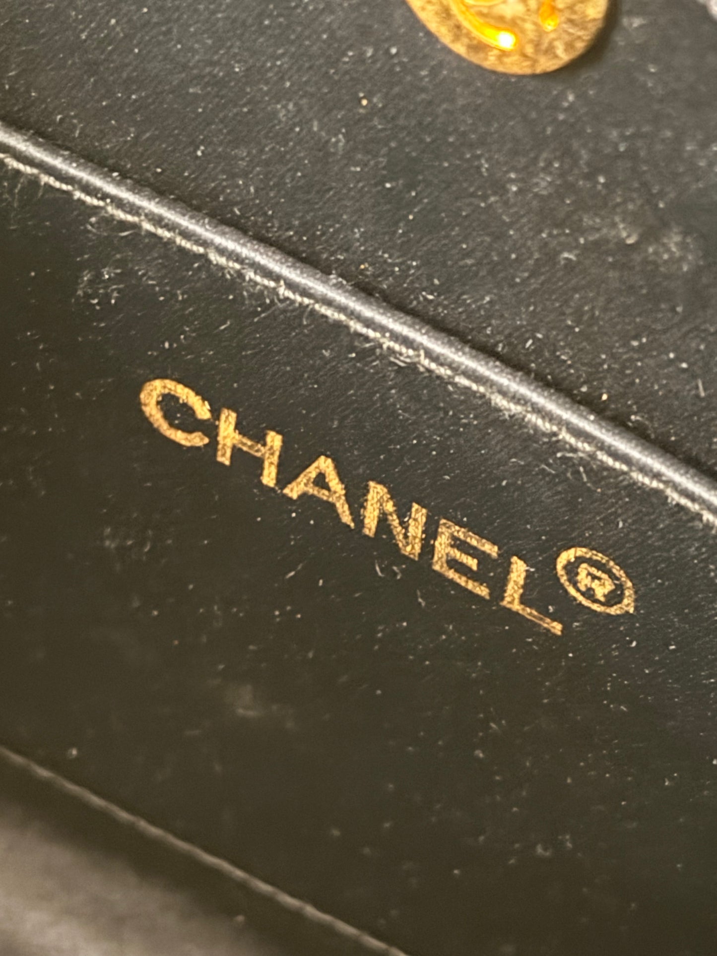 CHANEL BLACK SATIN HALF MOON SHOULDER BAG