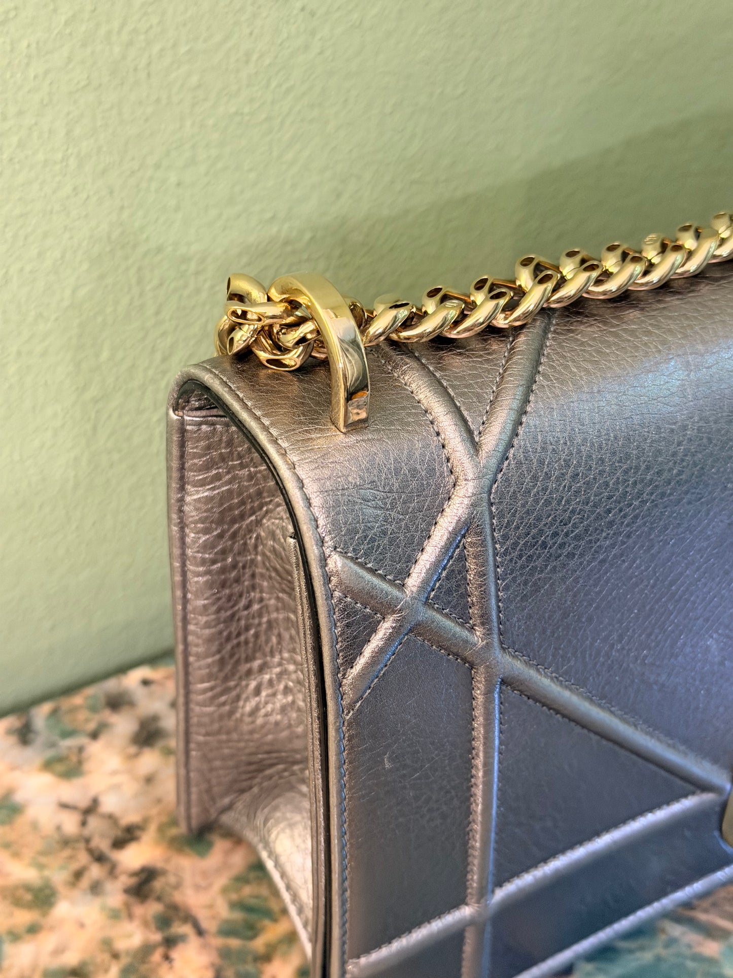 DIOR SILVER MEDIUM DIORAMA SHOULDER BAG