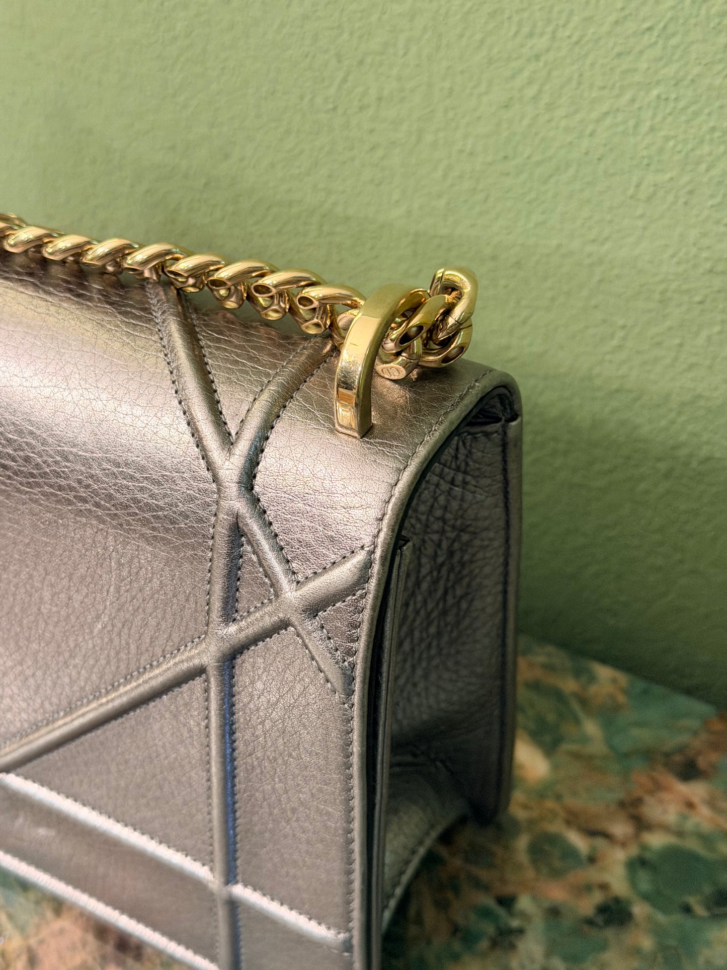 DIOR SILVER MEDIUM DIORAMA SHOULDER BAG