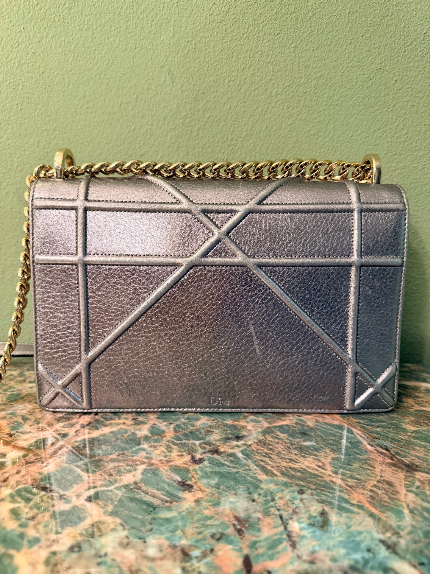 DIOR SILVER MEDIUM DIORAMA SHOULDER BAG