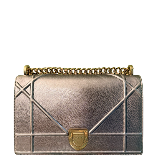 DIOR SILVER MEDIUM DIORAMA SHOULDER BAG