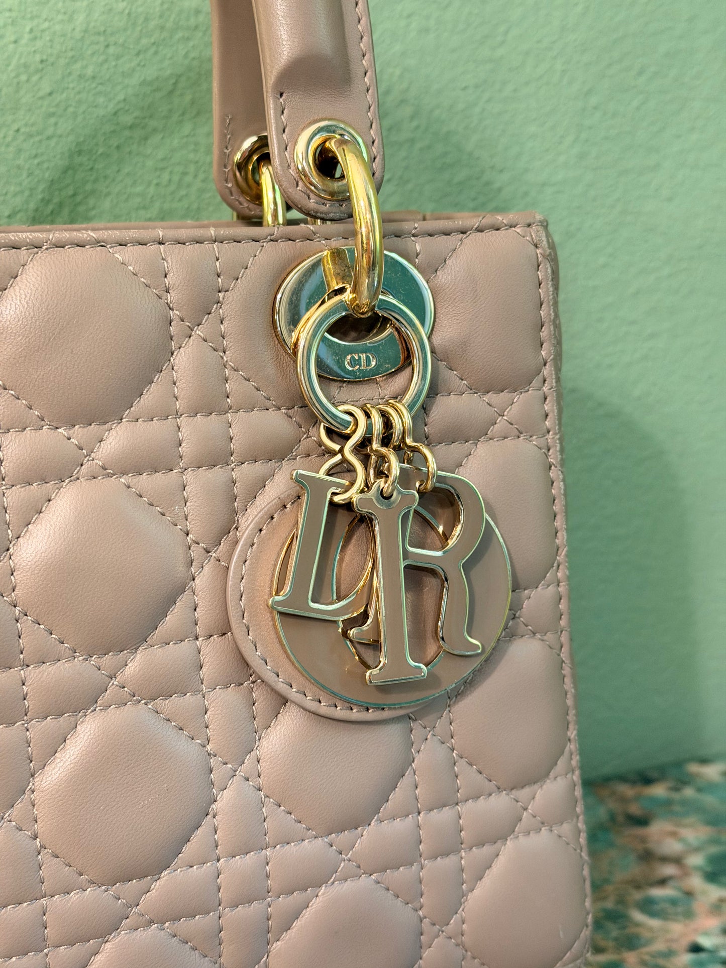 DIOR TAUPE SMALL MY ABC LADY DIOR HANDBAG
