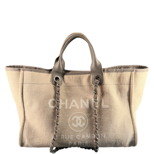 CHANEL GREY MEDIUM DEAUVILLE SHOPPING TOTE
