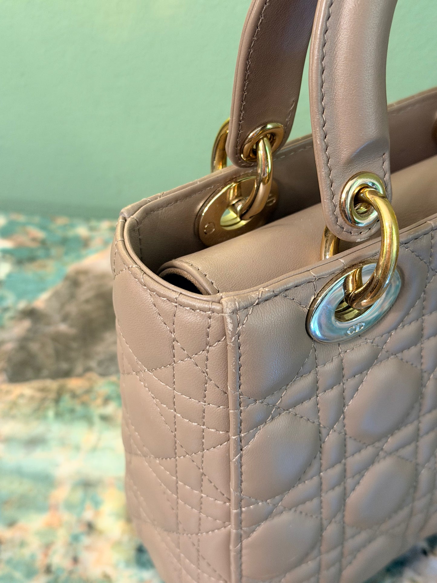 DIOR TAUPE SMALL MY ABC LADY DIOR HANDBAG