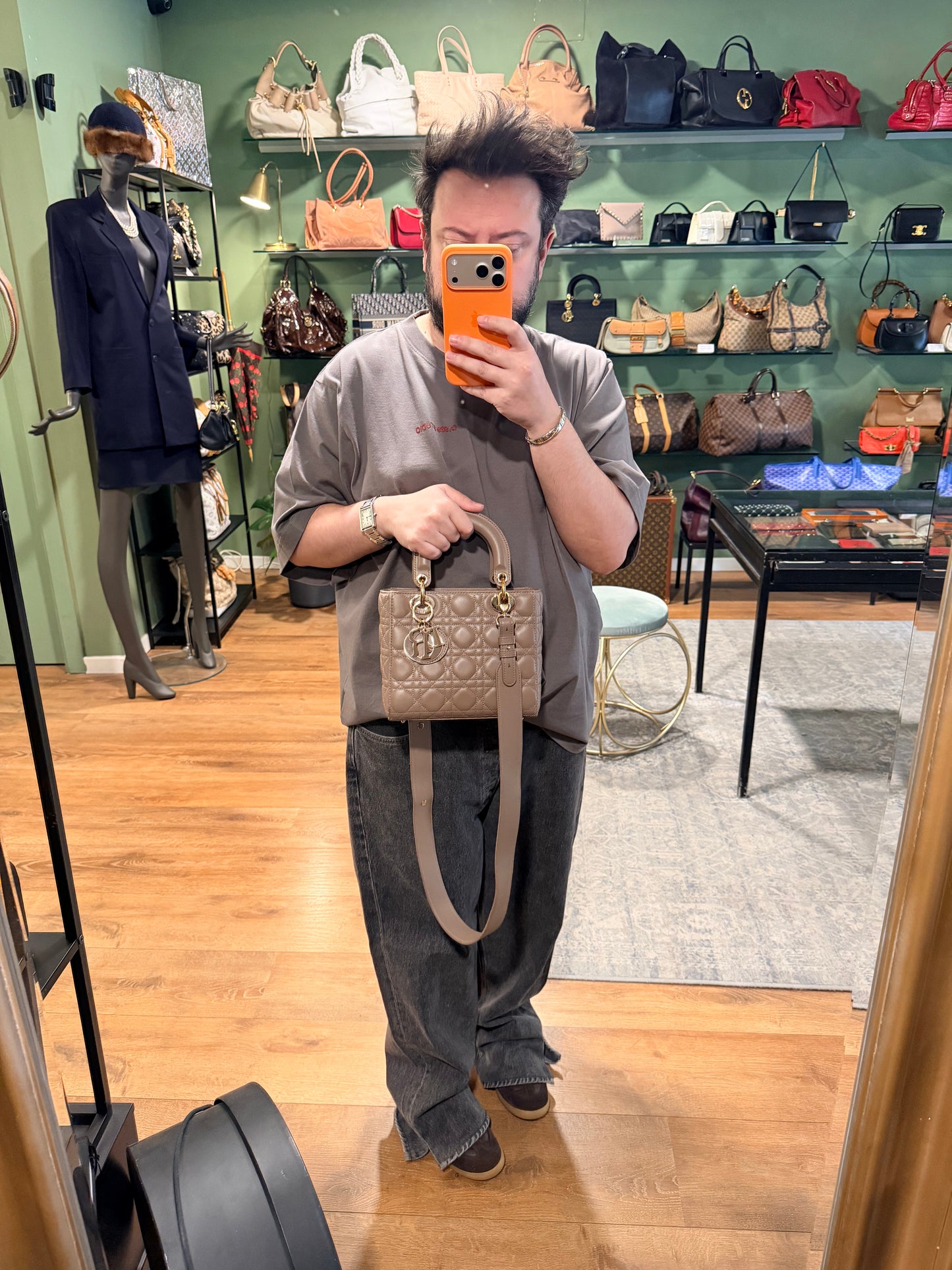 DIOR TAUPE SMALL MY ABC LADY DIOR HANDBAG