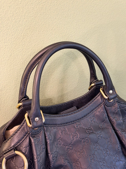 GUCCI BLACK GUCCISSIMA SUKEY HANDBAG