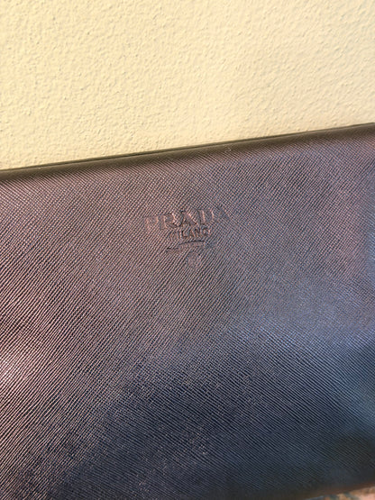 PRADA BLACK SAFFIANO VINTAGE CLUTCH