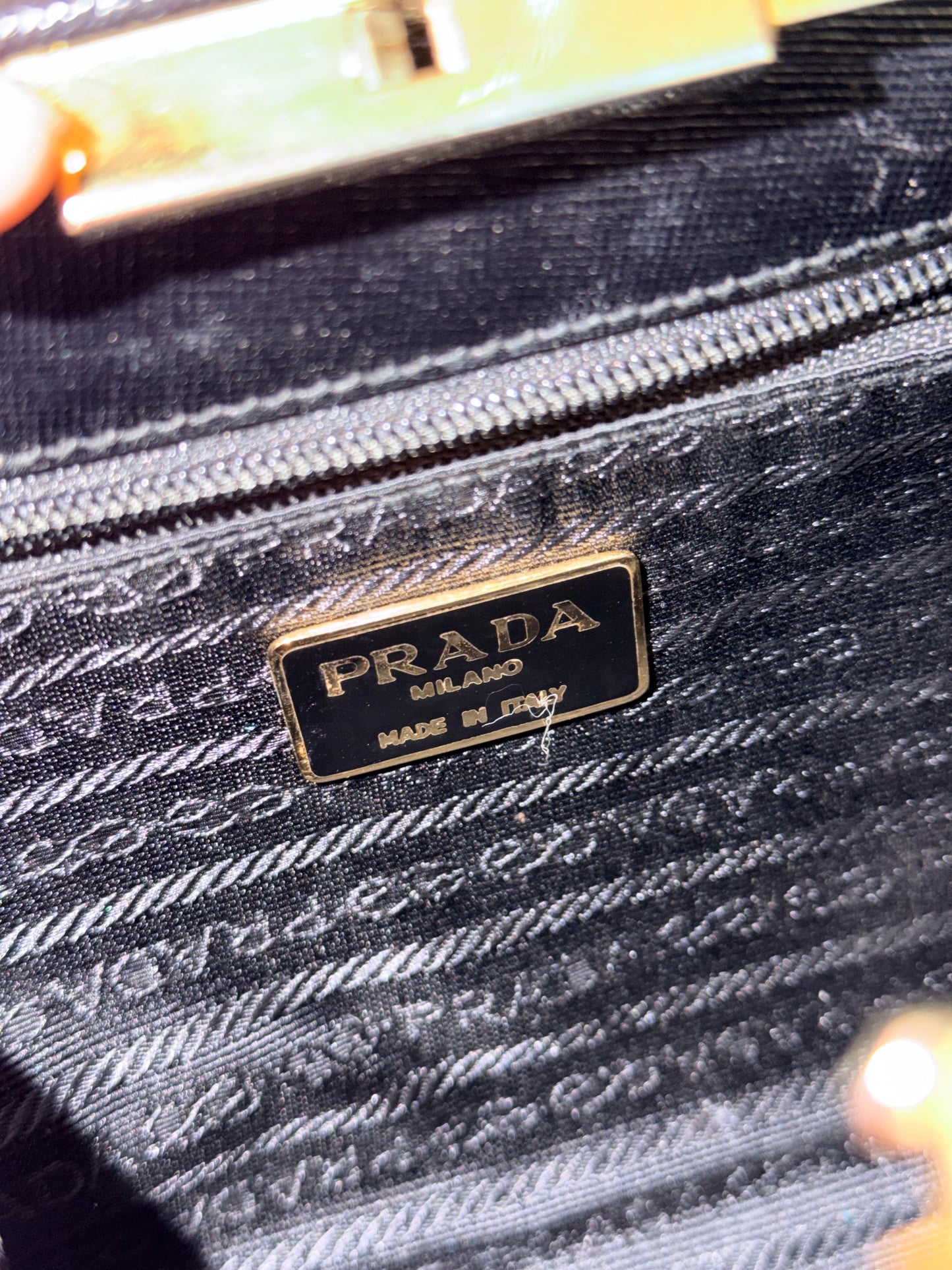 PRADA BLACK SAFFIANO VINTAGE CLUTCH