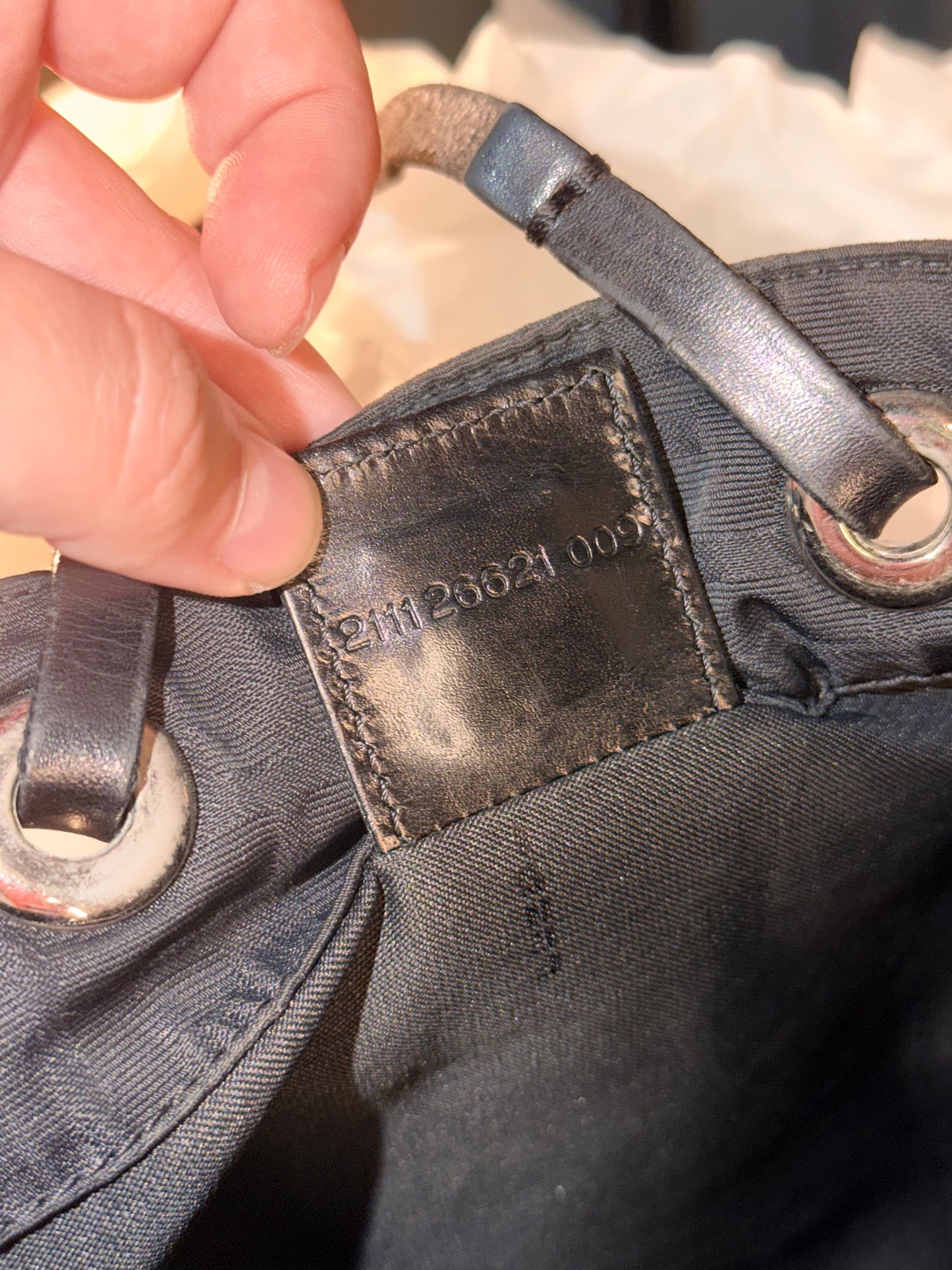 FENDI BLACK ZUCCA SMALL SHOPPING TOTE