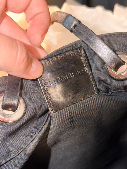 FENDI BLACK ZUCCA SMALL SHOPPING TOTE