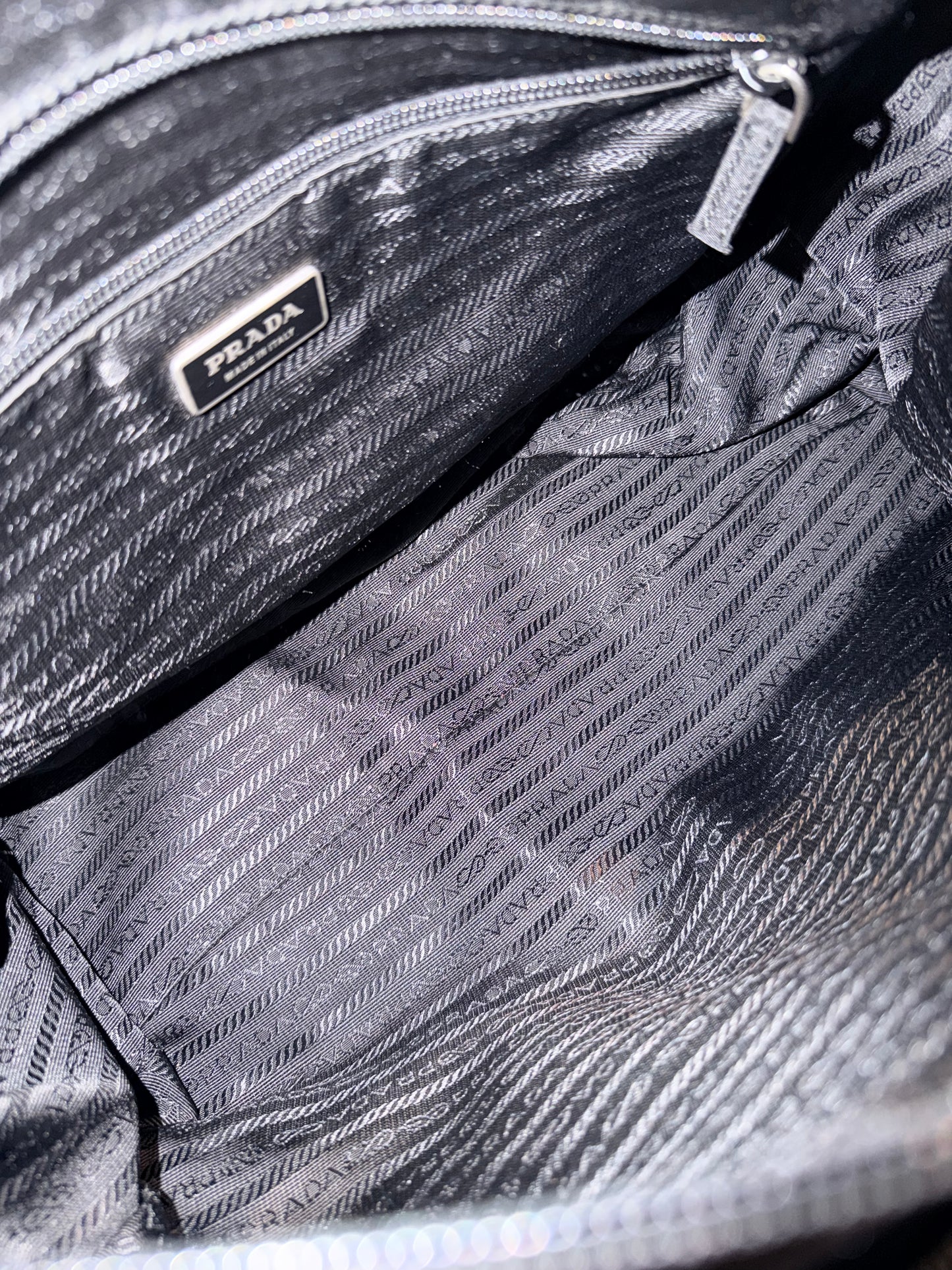 PRADA BLACK NYLON LARGE MESSANGER CROSSBODY BAG