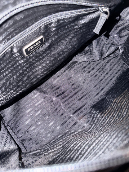 PRADA BLACK NYLON LARGE MESSANGER CROSSBODY BAG