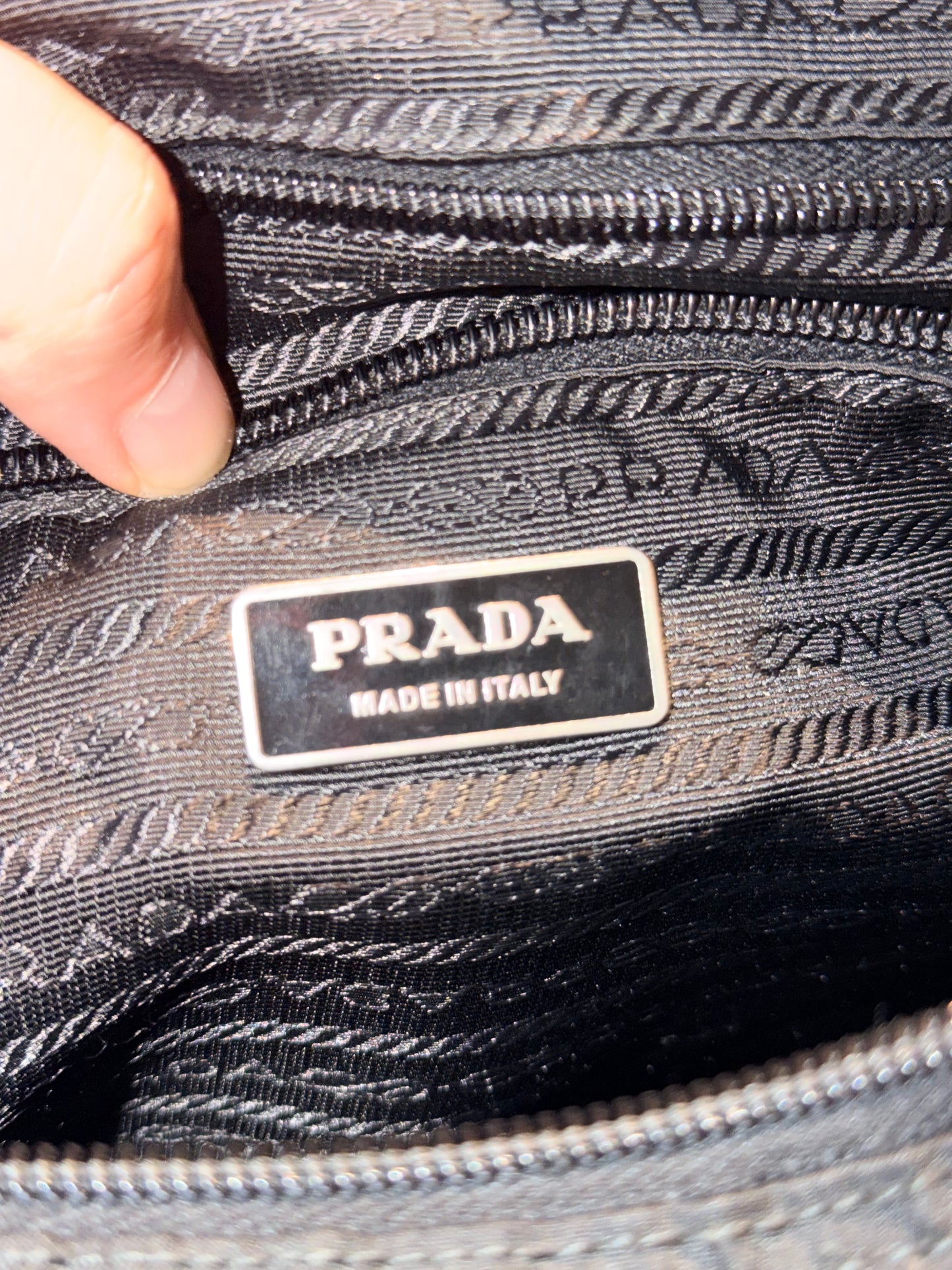 PRADA BLACK NYLON LARGE MESSANGER CROSSBODY BAG