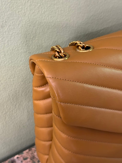 SAINT LAURENT TAN MEDIUM LOU LOU SHOULDER BAG