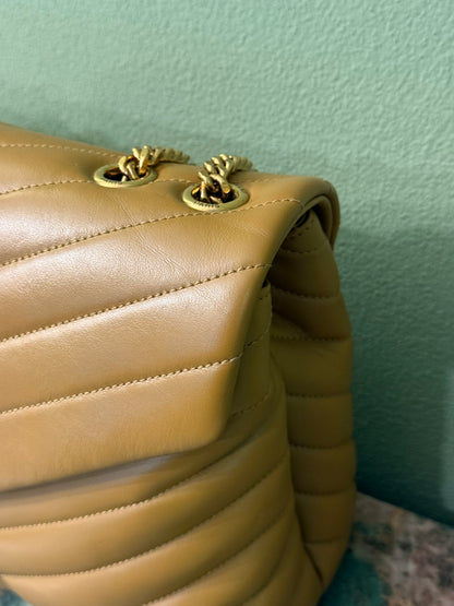 SAINT LAURENT TAN MEDIUM LOU LOU SHOULDER BAG