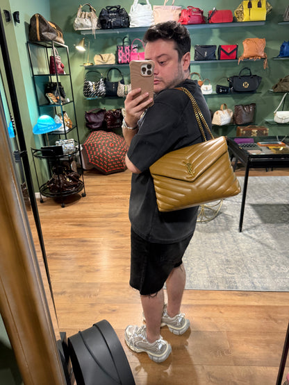 SAINT LAURENT TAN MEDIUM LOU LOU SHOULDER BAG