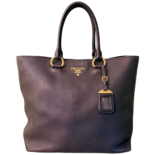 PRADA BLACK TWO WAY TOTE BAG