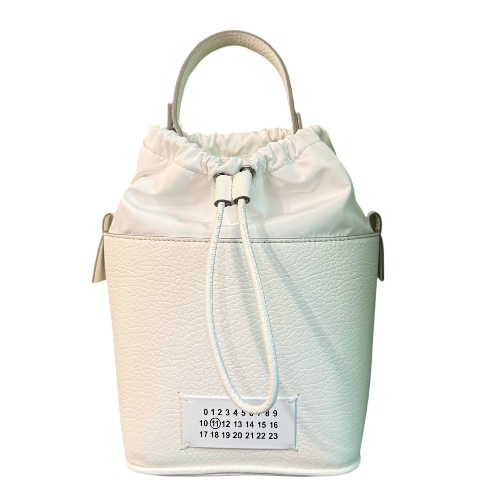 MAISON MARGIELA WHITE TOP HANDLE BUCKET BAG