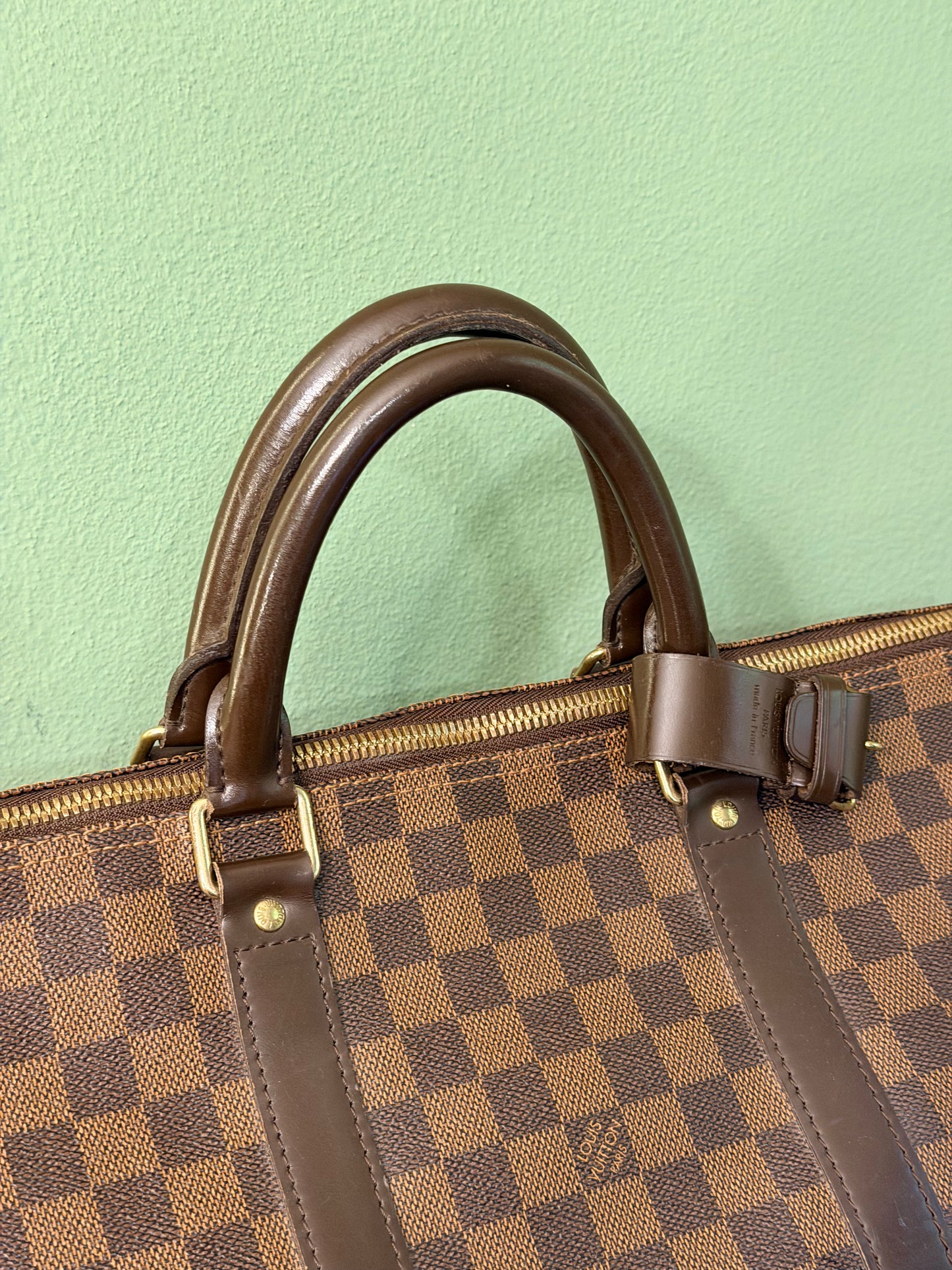 LOUIS VUITTON DAMIER EBENE KEEPALL 50 TRAVEL BAG