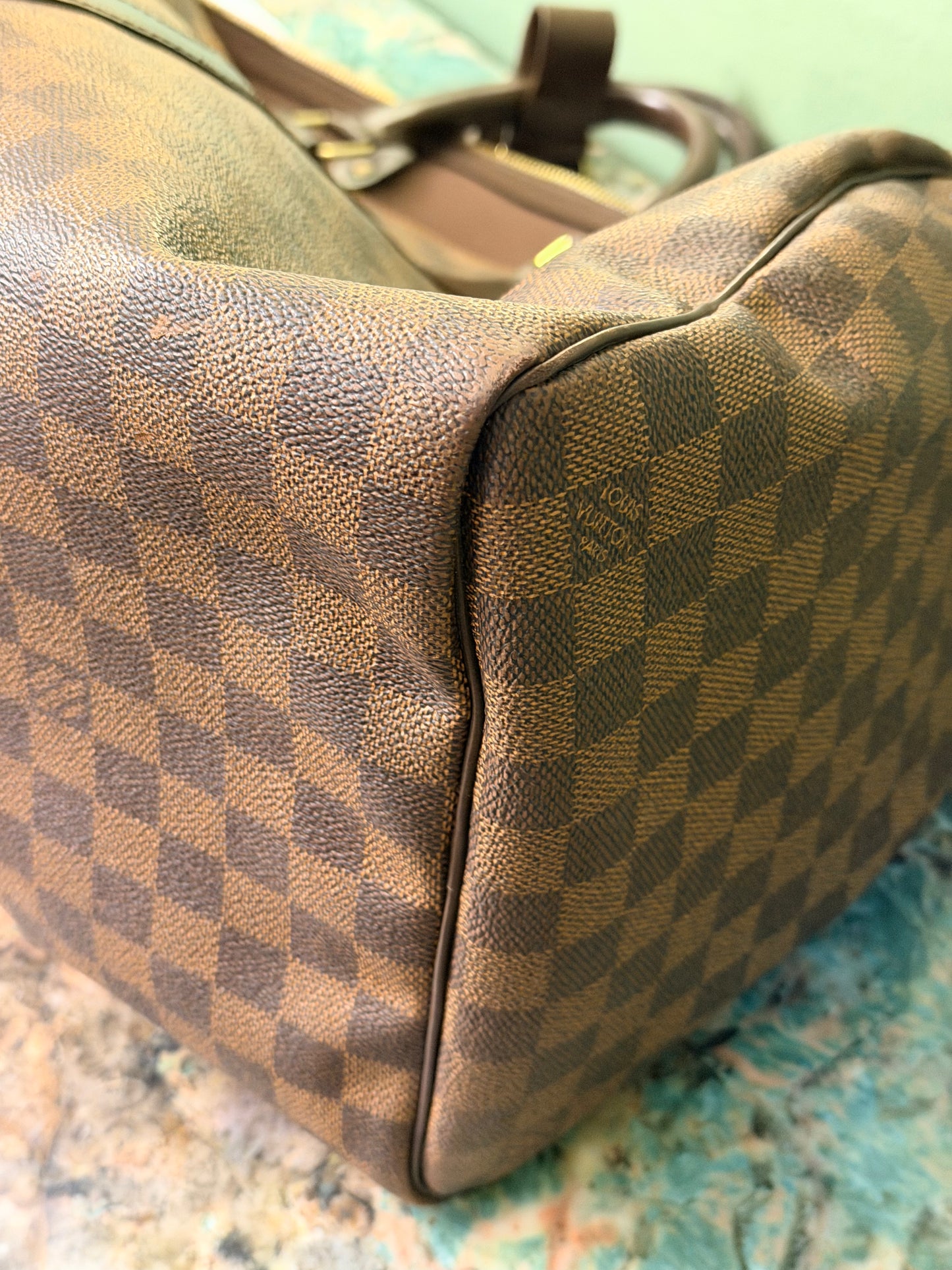 LOUIS VUITTON DAMIER EBENE KEEPALL 50 TRAVEL BAG