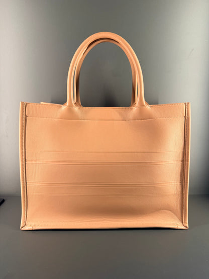 DIOR PINK LEATHER MEDIUM BOOK TOTE HANDBAG