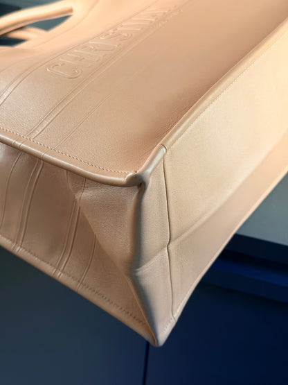 DIOR PINK LEATHER MEDIUM BOOK TOTE HANDBAG