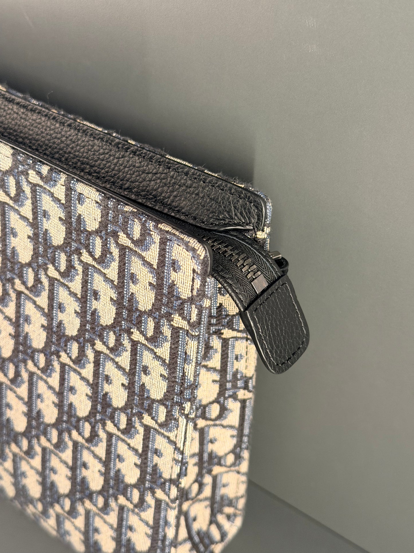 DIOR BLUE OBLIQUE MONOGRAM WRIST POCHETTE