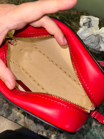 VALENTINO RED ROCKSTUD CAMERA BAG