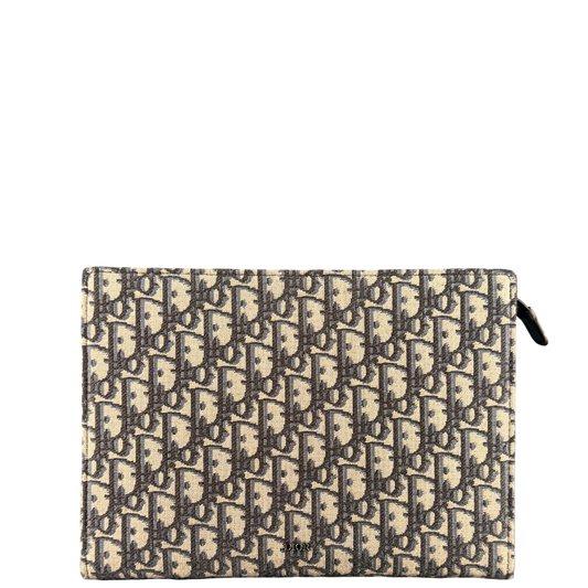 DIOR BLUE OBLIQUE MONOGRAM WRIST POCHETTE