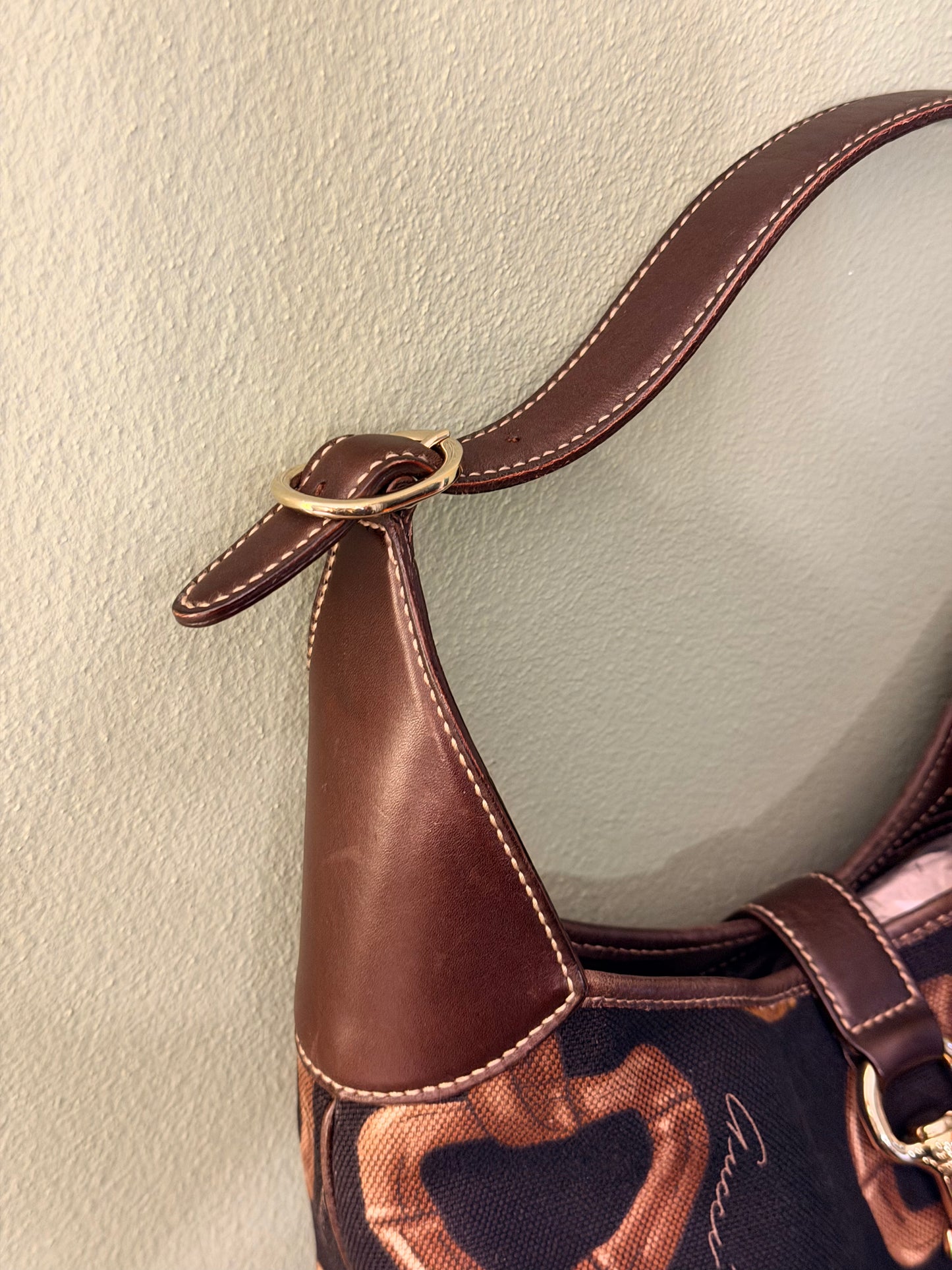 GUCCI HORSEBIT PRINT BOUVIER HOBO BAG