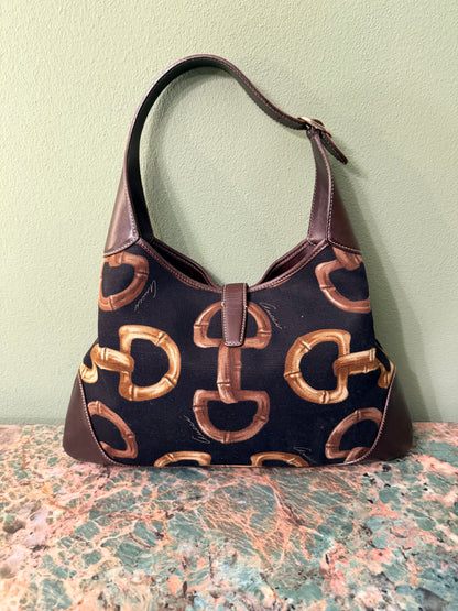GUCCI HORSEBIT PRINT BOUVIER HOBO BAG