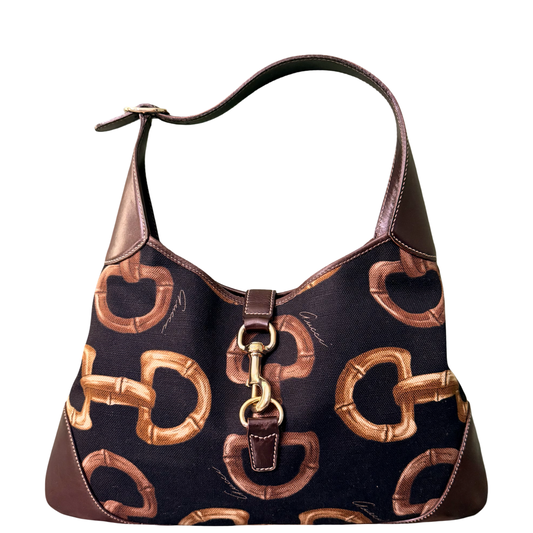 GUCCI HORSEBIT PRINT BOUVIER HOBO BAG
