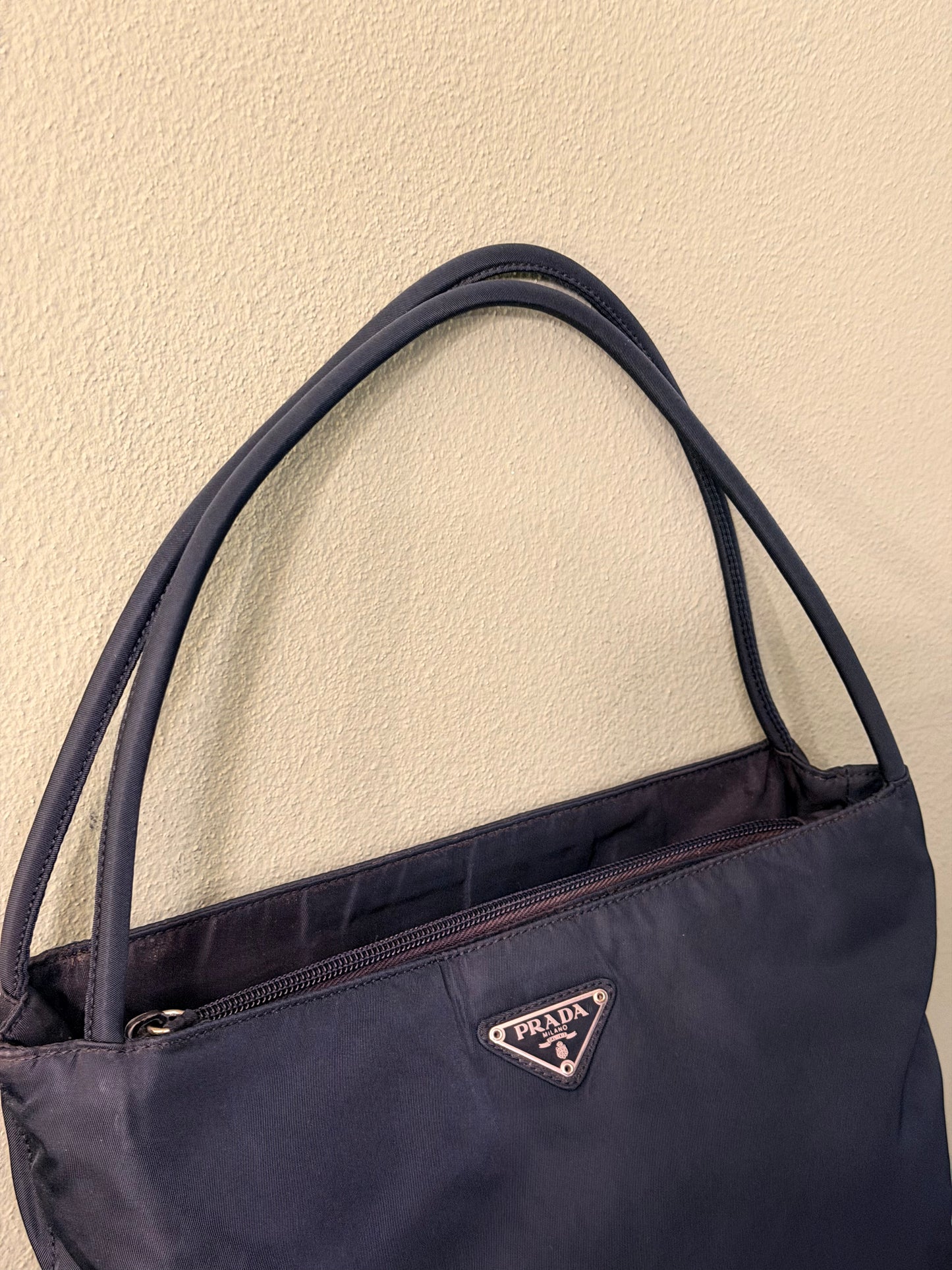 PRADA NAVY NYLON SHOULDER BAG