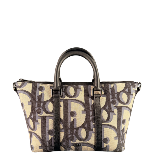 DIOR NAVY OBLIQUE GIANT MONOGRAM WEEKENDER 25 CROSSBODY BAG