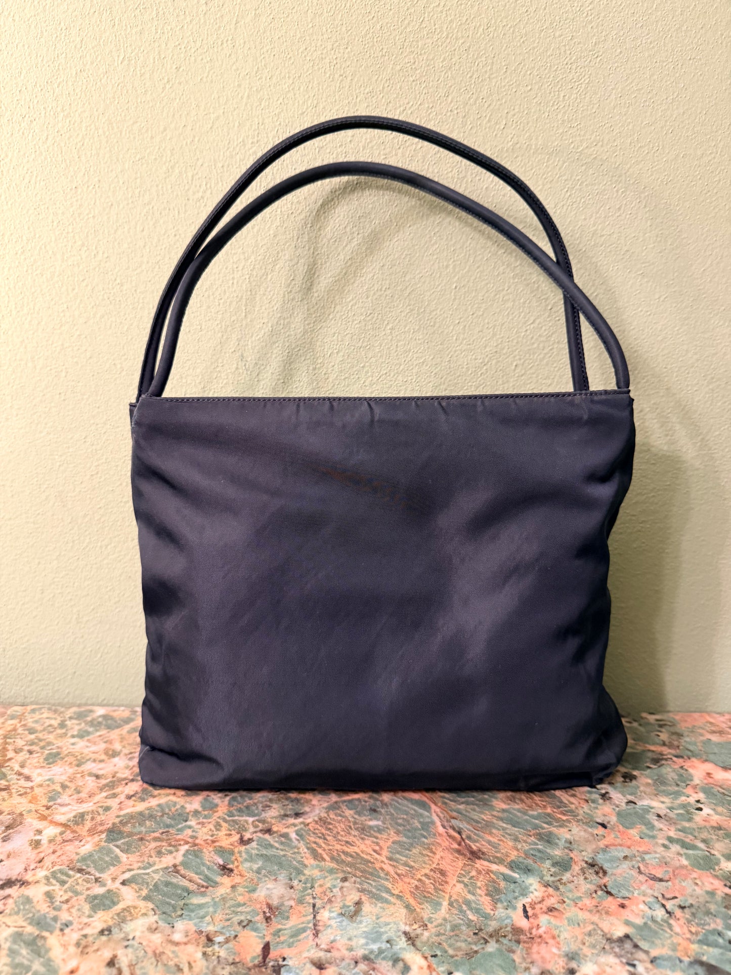 PRADA NAVY NYLON SHOULDER BAG
